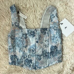 YLLW the Label floral corset top